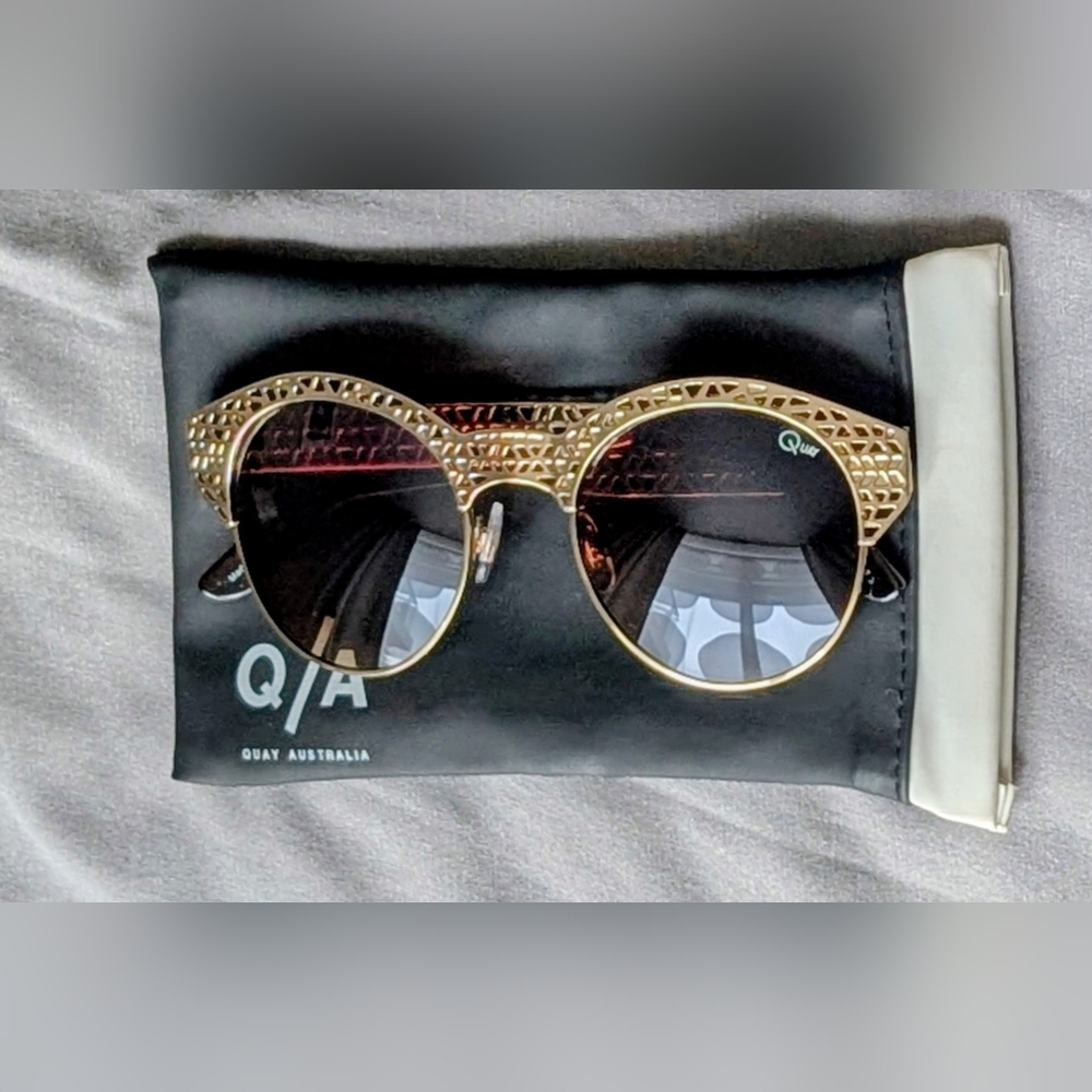 Quay Australia Gold and Black Sunglasses